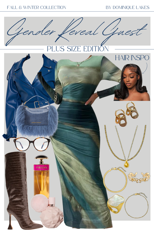 Gender Reveal Guest Outfit for Plus Size Black Women | Maxi Dress Outfit